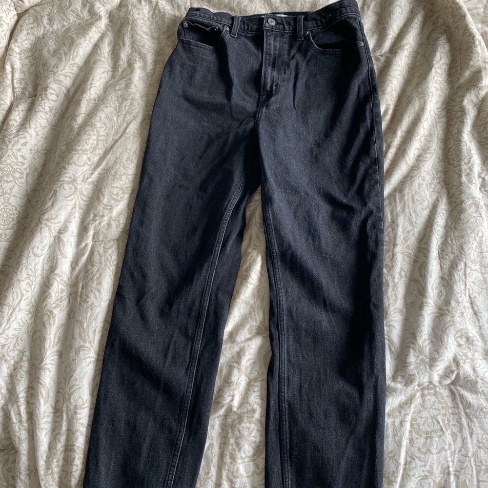 Ankle straight ultra high rise black jean